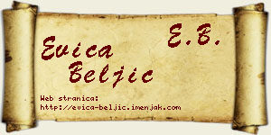 Evica Beljić vizit kartica